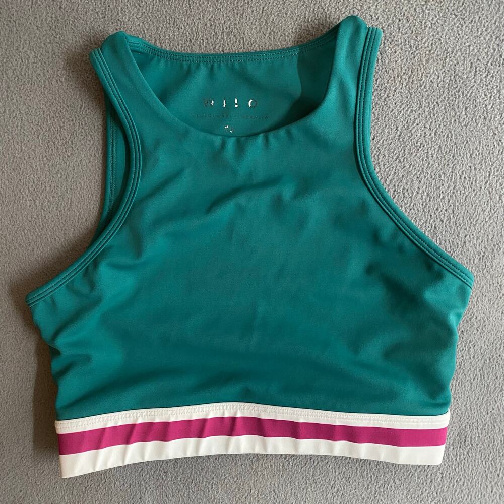 Wilo‎ The Label Contour Sports Bra XS Green Pink Sporty Athletic Yoga Australia
